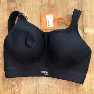 NWT Panache Boundless Wireless Black Sports Bra 7341B sz 30DD DD
